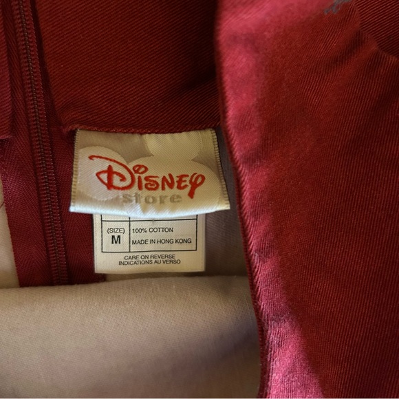 Vintage 90s Disney Store Mickey Mouse Paisley Cotton Shift Dress Red Size Medium - Picture 9 of 12